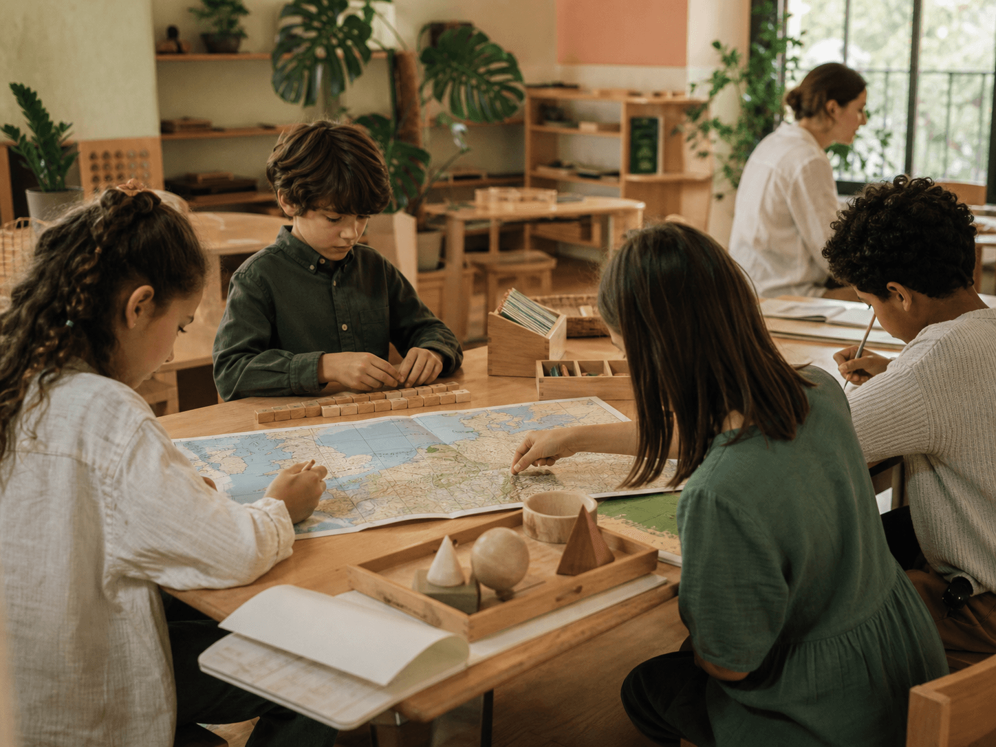 Enfants de 6 à 12 ans dans une ambiance Montessori bilingue à La Vallée des Hoyas